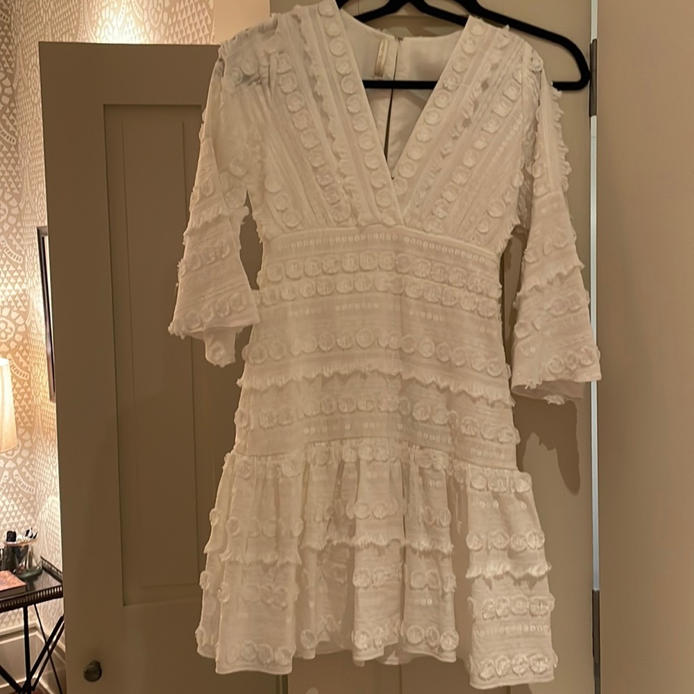 Charina Sartre white appliquéd dress